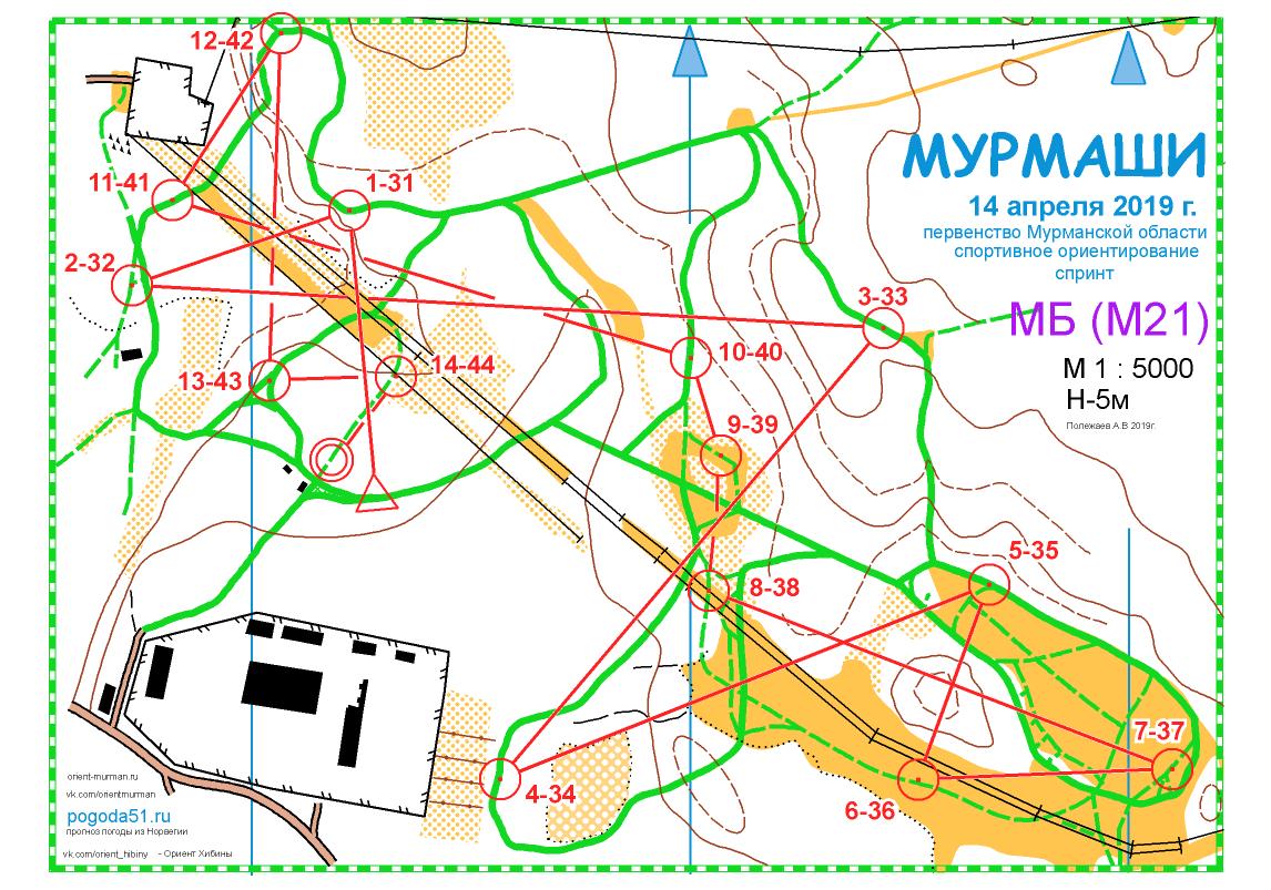 Карта М21 Мурмаши 2019